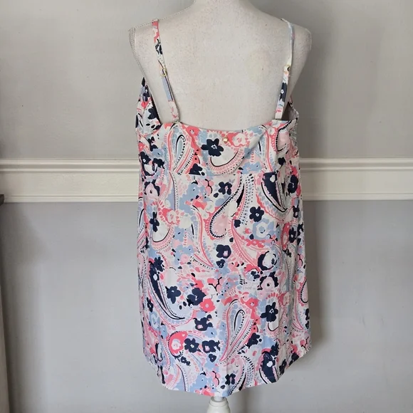 Crown & Ivy size Women's 2X Floral Paisley Spaghetti Strap One Piece Swim Dress - Picture 6 of 14